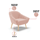 Kit 02 Poltronas Giovana Veludo Pés Palito Natural D03 - D'ro