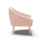 Kit 02 Poltronas Giovana Veludo Pés Palito Natural D03 - D'ro