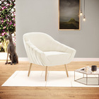 Kit 02 Poltronas Giovana Veludo Pés Palito Natural D03 - D'ro