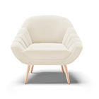 Kit 02 Poltronas Giovana Veludo Pés Palito Natural D03 - D'ro