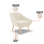 Kit 02 Poltronas Giovana Veludo Pés Palito Natural D03 - D'ro