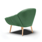 Kit 02 Poltronas Giovana Veludo Pés Palito Natural D03 - D'ro