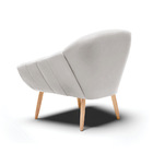 Kit 02 Poltronas Giovana Veludo Pés Palito Natural D03 - D'ro