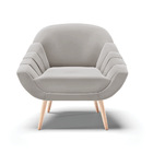 Kit 02 Poltronas Giovana Veludo Pés Palito Natural D03 - D'ro