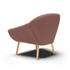 Kit 02 Poltronas Giovana Veludo Pés Palito Natural - D'rossi