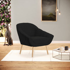 Kit 02 Poltronas Giovana Veludo Preto A81 Luxo Pés Palito Nat