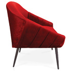 Kit 02 Poltronas Giovana Veludo Vermelho Pés Palito De Ferro