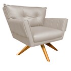 Kit 02 Poltronas Giratória  Anitta Corino Base Madeira Ma30 D