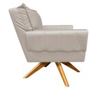 Kit 02 Poltronas Giratória  Anitta Corino Base Madeira Ma30 D