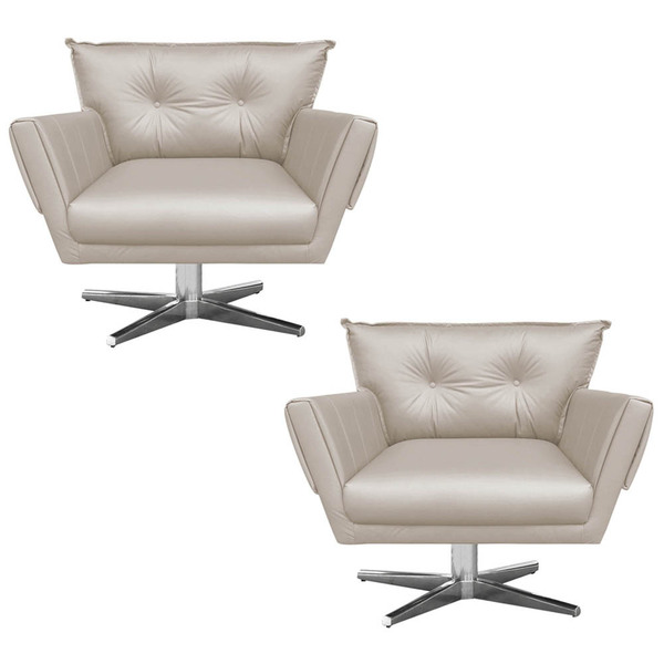 Kit 02 Poltronas Giratoria Anitta Corino