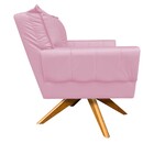 Kit 02 Poltronas Giratória Anitta Corino Base Madeira Ma30 D'