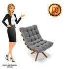 Kit 02 Poltronas Giratória Costela Linho Base Madeira Ma30 -