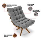 Kit 02 Poltronas Giratória Costela Linho Base Madeira Ma30 -