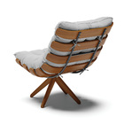 Kit 02 Poltronas Giratória Costela Linho Base Madeira Ma30 -