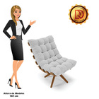 Kit 02 Poltronas Giratória Costela Linho Base Madeira Ma30 -