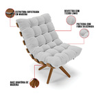 Kit 02 Poltronas Giratória Costela Linho Base Madeira Ma30 -