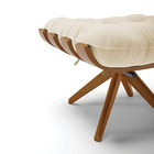 Kit 02 Poltronas Giratória Costela Linho Base Madeira Ma30 -