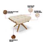 Kit 02 Poltronas Giratória Costela Linho Base Madeira Ma30 -