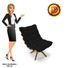 Kit 02 Poltronas Giratória Costela Linho Base Madeira Ma30 -