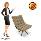 Kit 02 Poltronas Giratória Costela Suede Base Madeira Ma30 -