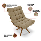 Kit 02 Poltronas Giratória Costela Suede Base Madeira Ma30 -