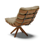 Kit 02 Poltronas Giratória Costela Suede Base Madeira Ma30 -