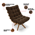 Kit 02 Poltronas Giratória Costela Suede Base Madeira Ma30 -