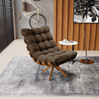 Kit 02 Poltronas Giratória Costela Suede Base Madeira Ma30 -