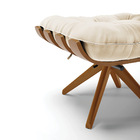 Kit 02 Poltronas Giratória Costela Suede Base Madeira Ma30 -