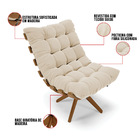 Kit 02 Poltronas Giratória Costela Suede Base Madeira Ma30 -
