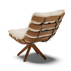 Kit 02 Poltronas Giratória Costela Suede Base Madeira Ma30 -