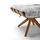 Kit 02 Poltronas Giratória Costela Suede Base Madeira Ma30 -