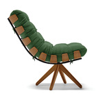 Kit 02 Poltronas Giratória Costela Suede Base Madeira Ma30 -