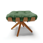 Kit 02 Poltronas Giratória Costela Suede Base Madeira Ma30 -