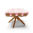 Kit 02 Poltronas Giratória Costela Suede Base Madeira Ma30 -