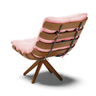 Kit 02 Poltronas Giratória Costela Suede Base Madeira Ma30 -