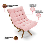 Kit 02 Poltronas Giratória Costela Suede Base Madeira Ma30 -