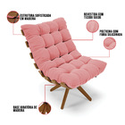 Kit 02 Poltronas Giratória Costela Suede Base Madeira Ma30 -
