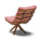 Kit 02 Poltronas Giratória Costela Suede Base Madeira Ma30 -