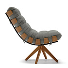 Kit 02 Poltronas Giratória Costela Suede Base Madeira Ma30 -