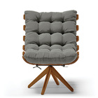 Kit 02 Poltronas Giratória Costela Suede Base Madeira Ma30 -