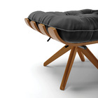 Kit 02 Poltronas Giratória Costela Suede Base Madeira Ma30 -