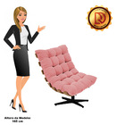 Kit 02 Poltronas Giratória Costela Suede Base Metálica Preto