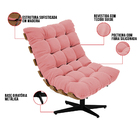 Kit 02 Poltronas Giratória Costela Suede Base Metálica Preto