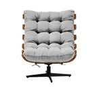 Kit 02 Poltronas Giratória Costela Suede Base Metálica Preto