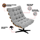 Kit 02 Poltronas Giratória Costela Suede Base Metálica Preto