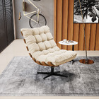 Kit 02 Poltronas Giratória Costela Suede Bege Base Giratória