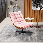 Kit 02 Poltronas Giratória Costela Suede Rosa Bebê Base Girat