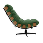 Kit 02 Poltronas Giratória Costela Suede Verde Base Metálica