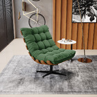 Kit 02 Poltronas Giratória Costela Suede Verde Base Metálica